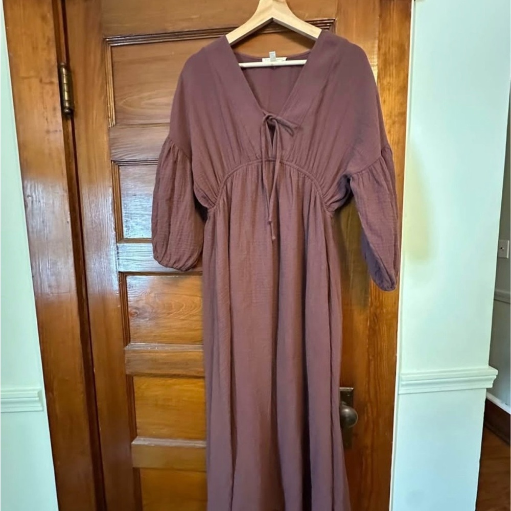 Worth Collective 100% Cotton Gauze Midi Dress Size Medium -Bump Friendly